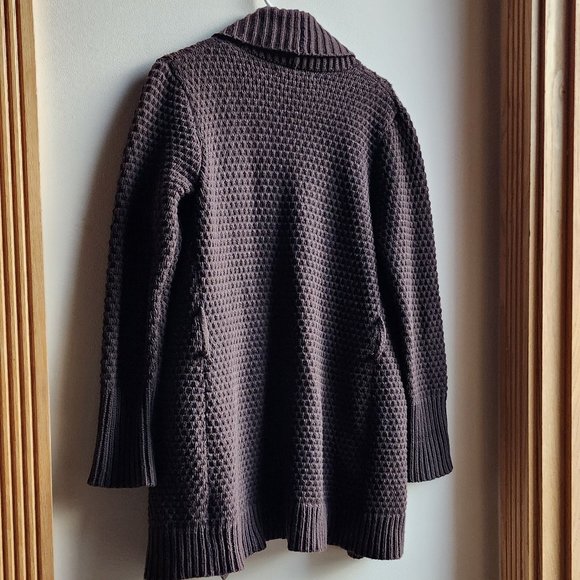 Old Navy Brown Waffle Knit Open Cardigan Size Medium - Picture 14 of 16
